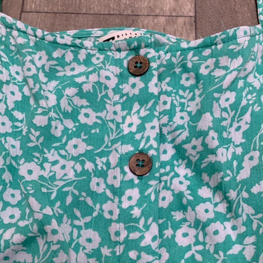 Billabong Teal Floral Mini Dress - Picture 3 of 5